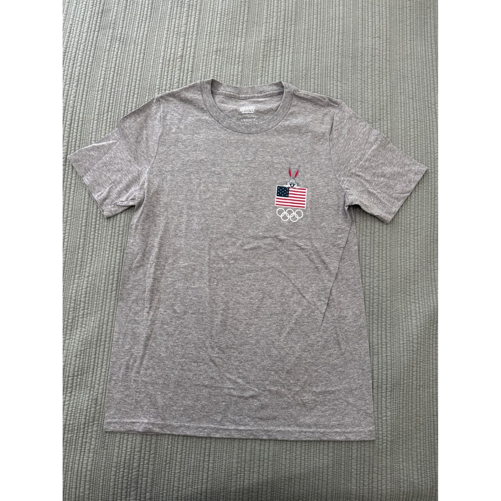 Looney‎ Tunes Bugs Bunny Olympic Surfing Team USA Gray T-Shirt Kids Large